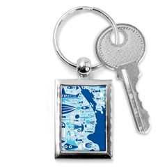 New Zealand Fish Detail Blue Sea Shark Key Chains (rectangle)  by Mariart