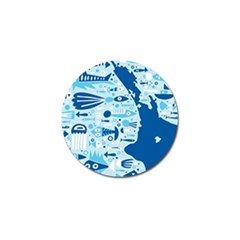 New Zealand Fish Detail Blue Sea Shark Golf Ball Marker (4 Pack) by Mariart