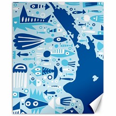 New Zealand Fish Detail Blue Sea Shark Canvas 11  X 14   by Mariart