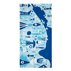 New Zealand Fish Detail Blue Sea Shark Shower Curtain 36  X 72  (stall)  by Mariart