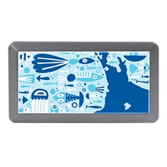 New Zealand Fish Detail Blue Sea Shark Memory Card Reader (mini) by Mariart