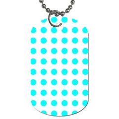 Polka Dot Blue White Dog Tag (one Side) by Mariart