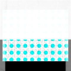 Polka Dot Blue White Rectangular Jigsaw Puzzl by Mariart