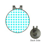 Polka Dot Blue White Hat Clips with Golf Markers Front