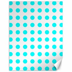 Polka Dot Blue White Canvas 12  X 16  