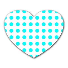 Polka Dot Blue White Heart Mousepads by Mariart