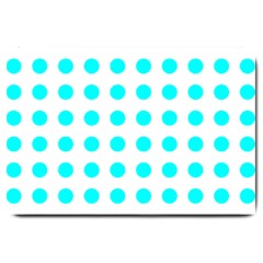 Polka Dot Blue White Large Doormat  by Mariart