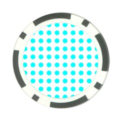 Polka Dot Blue White Poker Chip Card Guard