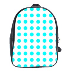 Polka Dot Blue White School Bags(large)  by Mariart