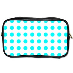 Polka Dot Blue White Toiletries Bags by Mariart