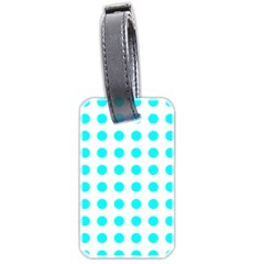 Polka Dot Blue White Luggage Tags (two Sides) by Mariart