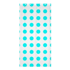 Polka Dot Blue White Shower Curtain 36  X 72  (stall)  by Mariart