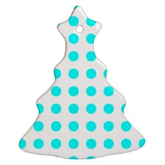 Polka Dot Blue White Ornament (christmas Tree)  by Mariart