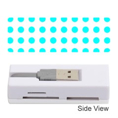 Polka Dot Blue White Memory Card Reader (stick)  by Mariart