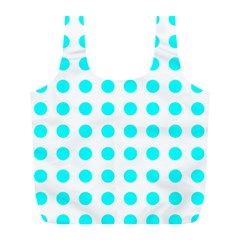 Polka Dot Blue White Full Print Recycle Bags (l)  by Mariart