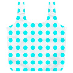 Polka Dot Blue White Full Print Recycle Bags (l)  by Mariart