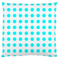 Polka Dot Blue White Large Flano Cushion Case (two Sides) by Mariart