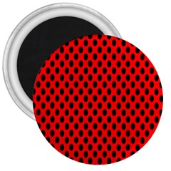 Polka Dot Black Red Hole Backgrounds 3  Magnets by Mariart