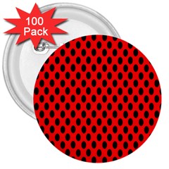 Polka Dot Black Red Hole Backgrounds 3  Buttons (100 Pack) 