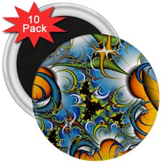 High Detailed Fractal Image Background With Abstract Streak Shape 3  Magnets (10 Pack)  by Simbadda