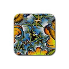 High Detailed Fractal Image Background With Abstract Streak Shape Rubber Coaster (square)  by Simbadda