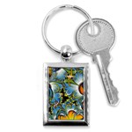 High Detailed Fractal Image Background With Abstract Streak Shape Key Chains (Rectangle)  Front