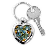 High Detailed Fractal Image Background With Abstract Streak Shape Key Chains (Heart)  Front