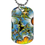 High Detailed Fractal Image Background With Abstract Streak Shape Dog Tag (Two Sides) Front