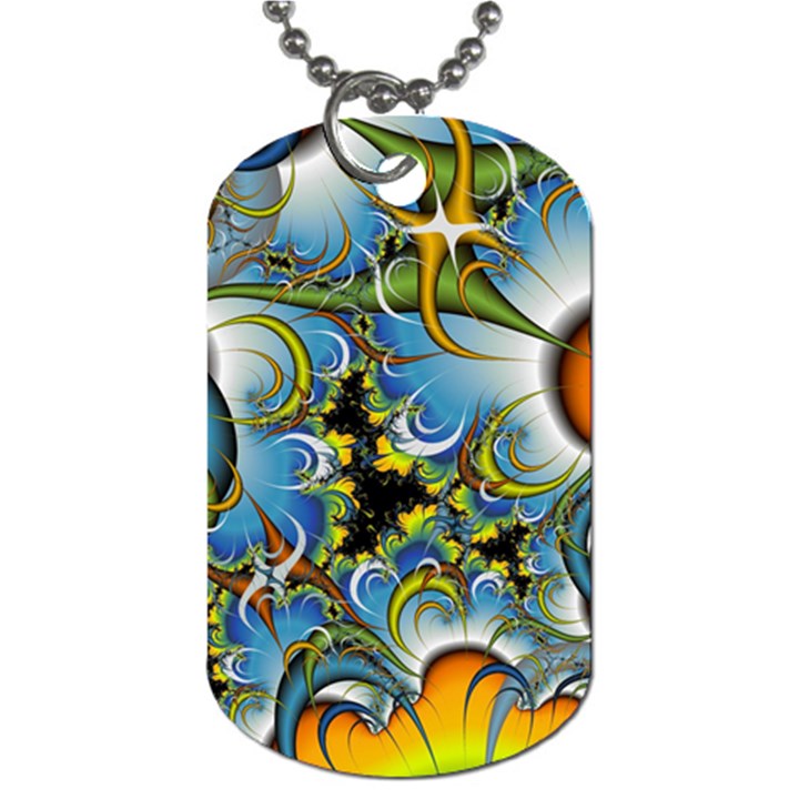 High Detailed Fractal Image Background With Abstract Streak Shape Dog Tag (Two Sides)