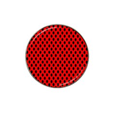 Polka Dot Black Red Hole Backgrounds Hat Clip Ball Marker (4 Pack) by Mariart