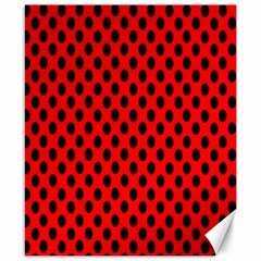 Polka Dot Black Red Hole Backgrounds Canvas 8  X 10  by Mariart