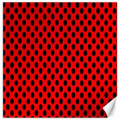 Polka Dot Black Red Hole Backgrounds Canvas 12  X 12   by Mariart