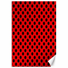 Polka Dot Black Red Hole Backgrounds Canvas 20  X 30   by Mariart