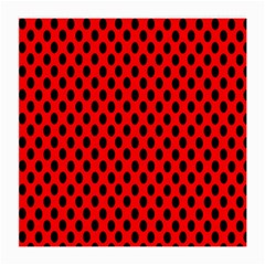 Polka Dot Black Red Hole Backgrounds Medium Glasses Cloth (2-side) by Mariart