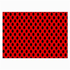 Polka Dot Black Red Hole Backgrounds Large Glasses Cloth by Mariart