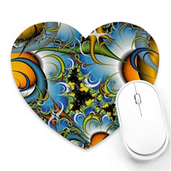 High Detailed Fractal Image Background With Abstract Streak Shape Heart Mousepads by Simbadda