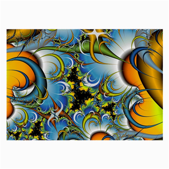 High Detailed Fractal Image Background With Abstract Streak Shape Large Glasses Cloth (2-Side)