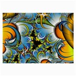 High Detailed Fractal Image Background With Abstract Streak Shape Large Glasses Cloth (2-Side) Back