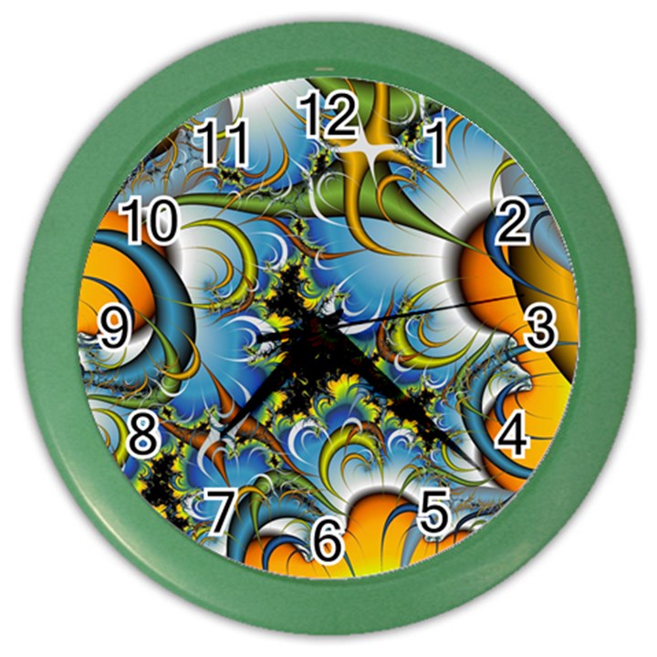 High Detailed Fractal Image Background With Abstract Streak Shape Color Wall Clocks