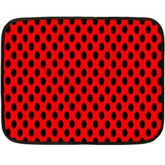 Polka Dot Black Red Hole Backgrounds Fleece Blanket (mini) by Mariart