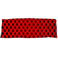 Polka Dot Black Red Hole Backgrounds Body Pillow Case (dakimakura) by Mariart