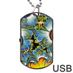 High Detailed Fractal Image Background With Abstract Streak Shape Dog Tag USB Flash (One Side) Front