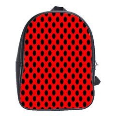 Polka Dot Black Red Hole Backgrounds School Bags (xl)  by Mariart