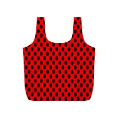 Polka Dot Black Red Hole Backgrounds Full Print Recycle Bags (s)  by Mariart