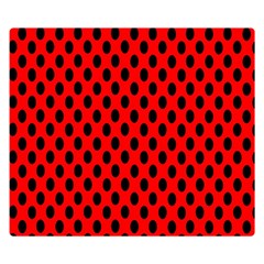 Polka Dot Black Red Hole Backgrounds Double Sided Flano Blanket (small)  by Mariart