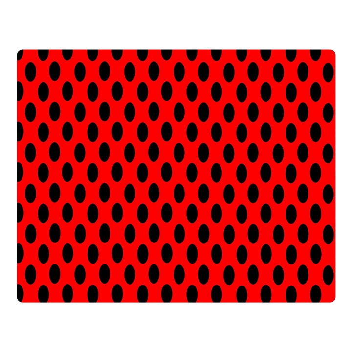 Polka Dot Black Red Hole Backgrounds Double Sided Flano Blanket (Large) 