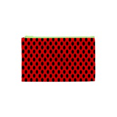 Polka Dot Black Red Hole Backgrounds Cosmetic Bag (xs) by Mariart