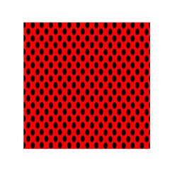 Polka Dot Black Red Hole Backgrounds Small Satin Scarf (square) by Mariart