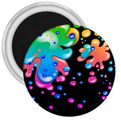 Neon Paint Splatter Background Club 3  Magnets by Mariart