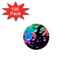 Neon Paint Splatter Background Club 1  Mini Buttons (100 Pack)  by Mariart